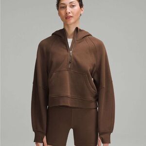 NWT lululemon oversized half zip scuba hoodie Java (dark brown)